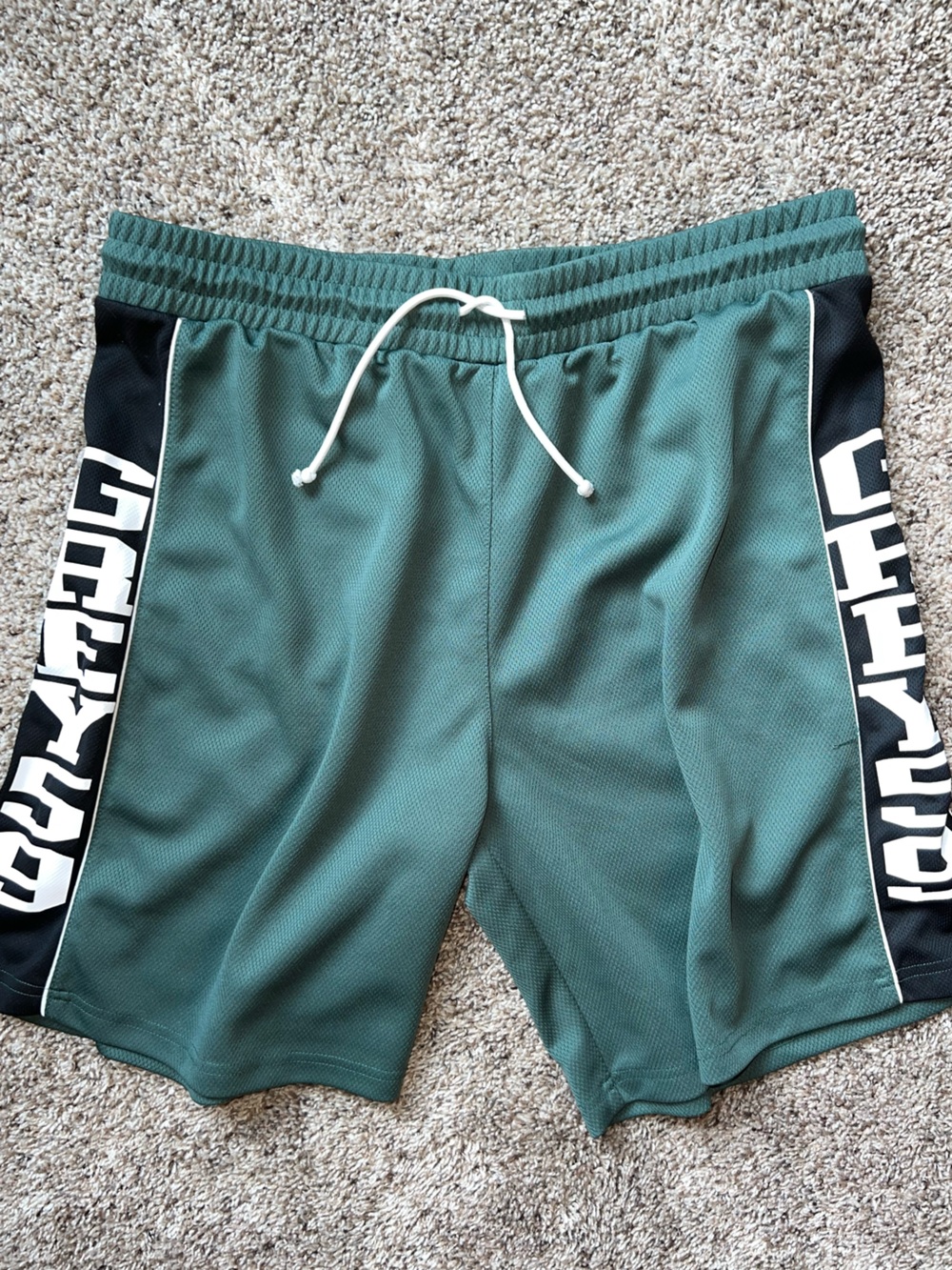 Rare Suicide Boys Grey 59 Records Men's Teal Green Black Athletic Shorts XLarge